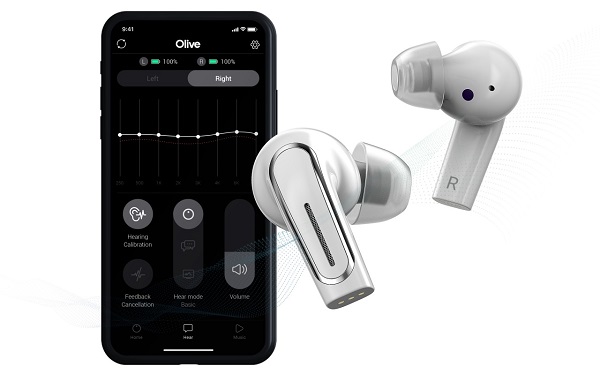 Úplne bezdrôtové slúchadlá do uší a načúvací prístroj v jednom Olive Pro.