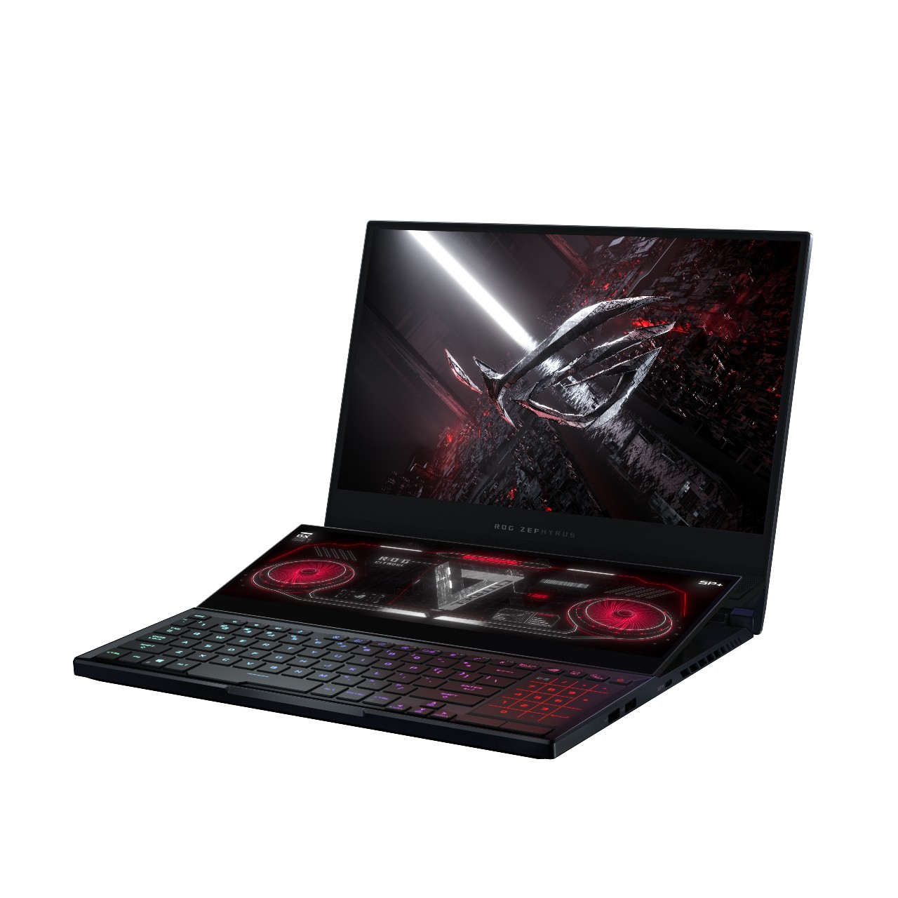 Herný notebook s dvoma displejmi ROG Zephyrus Duo 15 SE.