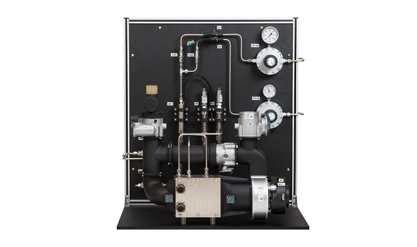 Laboratórny overovací prototyp palivového článku chladeného vzduchom s turbodúchadlom od spoločnosti HyPoint.