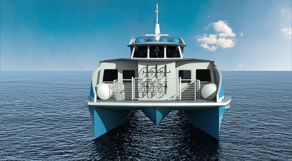 Vizualizácia prvého trajektu na svete s pohonom na vodík s názvom Sea Change.