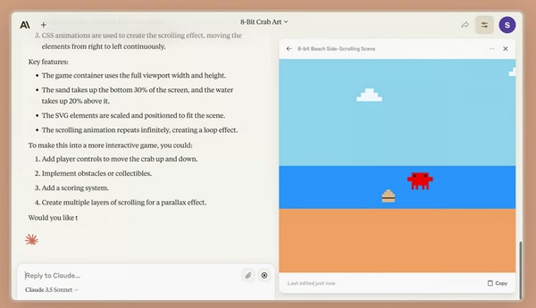 Model umelej inteligencie Claude Sonnet 3.5 od spoločnosti Anthropic vytvoril počítačovú hru podobnú starým 8-bitovým hrám.