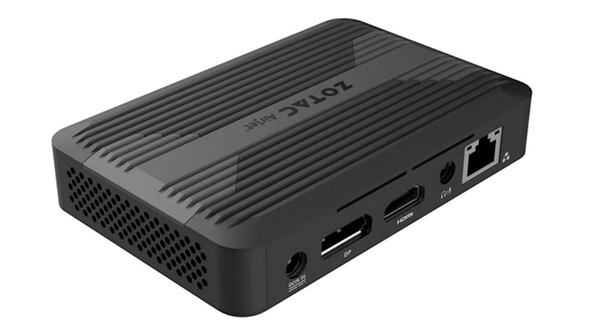 Mini počítač s polovodičovým aktívnym chladiacim systémom Zotac Zbox PI430AJ.