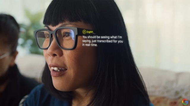 Spoločnosť Google už predtým demonštrovala potenciál svojich AR okuliarov na prevod hlasu na text.