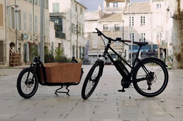 Dvojúčelový dochádzkový / nákladný bicykel s možnosťou elektrického pohonu Frolic.