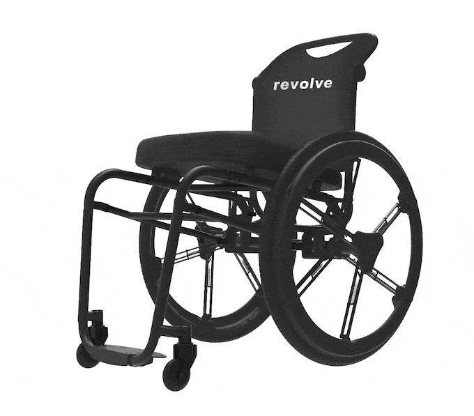 Kompletne skladateľný invalidný vozík Revolve Air.