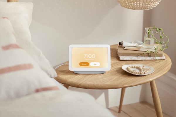 Druhá generácia inteligentného zariadenia Google Nest Hub s funkciou monitorovania spánku.