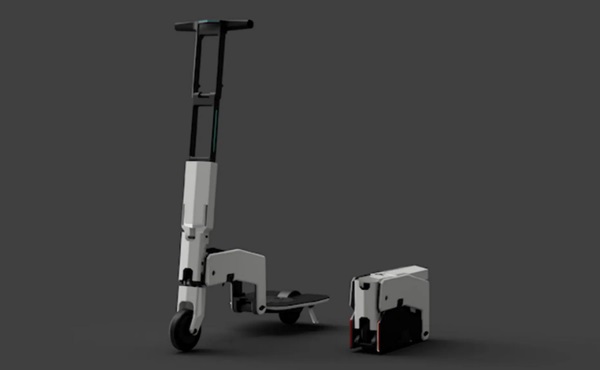 Miniatúrna skladacia elektrická kolobežka Shimizu Arma.