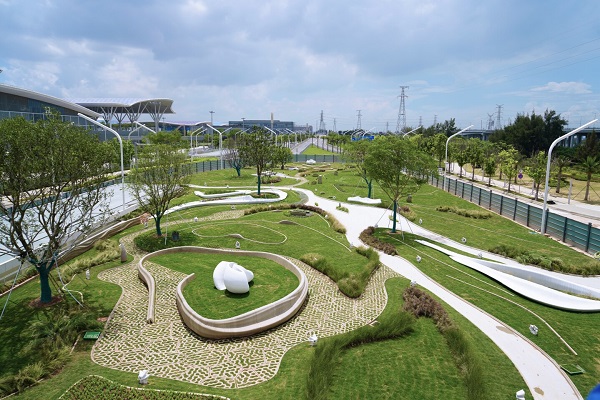Park upravený pomocou technológie 3D tlače v Šen-čene.