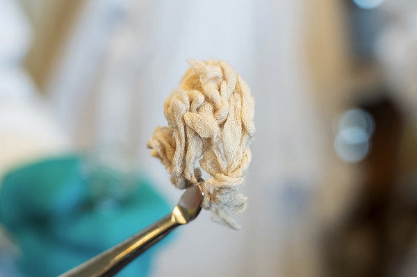Neporušená bavlna po procese depolymerizácie.