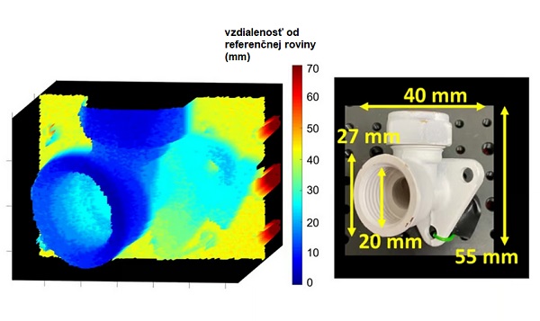 Výskumníci vytvorili prototyp zariadenia, ktoré využíva technológiu kvantovej detekcie na snímanie 3D obrázkov pod vodou v reálnom čase. Obraz (vľavo) potrubia (vpravo) bol zhotovený pri ponorení do nádrže s kalnou vodou.