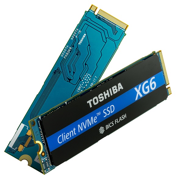 Nová séria NVMe SSD úložných jednotiek Toshiba XG6 využíva proprietárnu technológiu 96 vrstvovej BiCS FLASH 3D pamäte s tromi bitmi na jednu bunku.