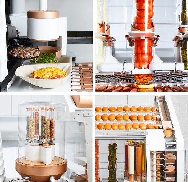 Robotická kuchyňa Creator dokáže pripraviť chutný hamburger za menej ako päť minút.