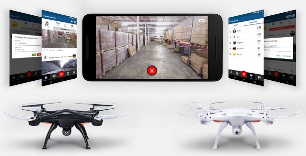 K súprave Drone Racing Kit patrí aj mobilná aplikácia, s ktorou môžete organizovať preteky dronov a zdieľať akčné videá z akcie