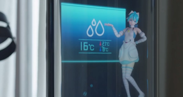 Vytvorenie ilúzie holografickej postavy v zariadení Gatebox je možné prostredníctvom technológie zadnej projekcie