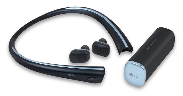 LG Tone Free je nositeľné zariadenie, ktoré sa nosí okolo krku, a ktoré slúži pre uloženie a nabíjanie bezdrôtových slúchadiel