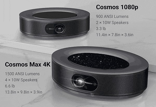 Projektory Nebula Cosmos 1080p a Nebula Cosmos Max 4K.