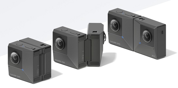Skladacia 360-stupňová / 3D kamera Insta360 Evo.