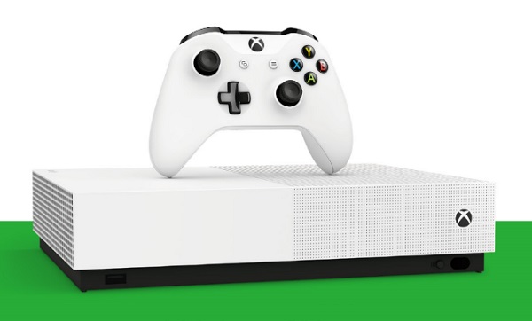 Herná konzola Microsoft Xbox One S All-Digital Edition.