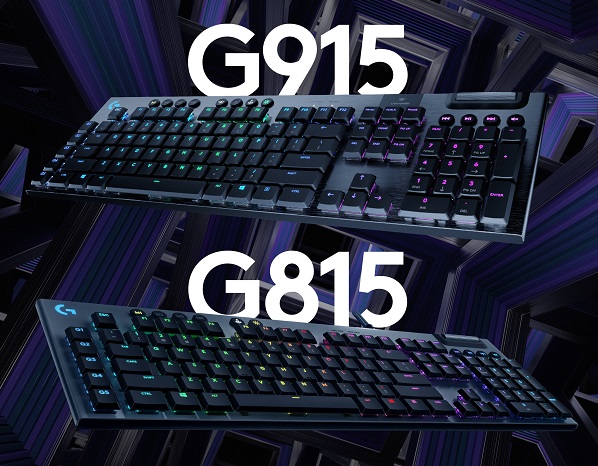 Mechanické herné klávesnice Logitech G915 a G815.