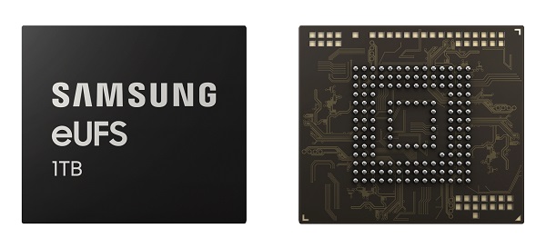 Pamäťový čip Samsung Embedded Universal Flash Storage (eUFS) s kapacitou 1 TB.
