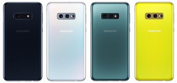 Samsung Galaxy S10e: Gradiation Black, Prism White, Teal Green, Neon Yellow