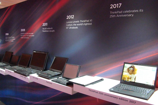 Prierez históriou vývoja notebookov Lenovo ThinkPad.