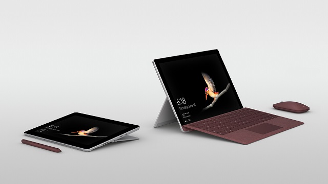 Surface Go má 10 palcový displej s pomerom strán 3 : 2 a jeho rozlíšenie je 1 800 x 1 200 pixlov.