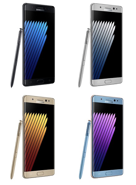 Samsung Galaxy Note 7 bude dostupný v štyroch farebných prevedeniach