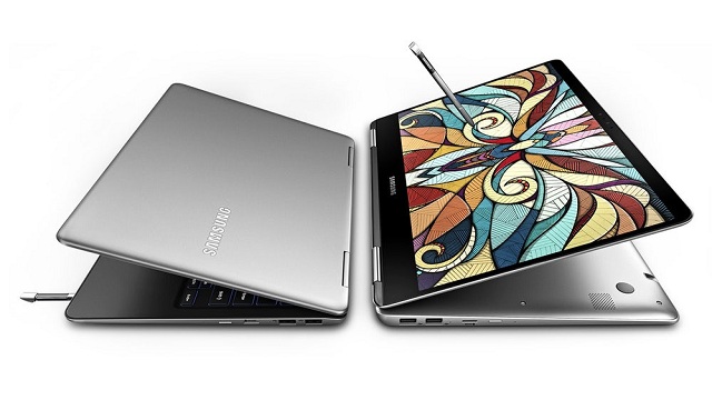 Samsung Notebook 9 Pro má 360 stupňový otočný záves a podporuje dotykové pero S-Pen.