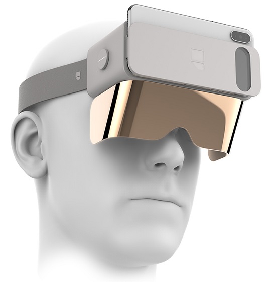 Headset Ghost zobrazí rozšírenú realitu pre očami používateľa cez jeho vlastný smartfón.
