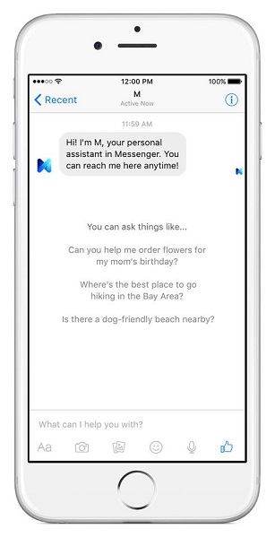 aplikácia, digiálny asistnent, Facebook, M, osobný asistent, osobný digitálny asistent, sociálna sieť, softvér, technológie, novinky