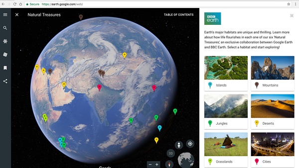Google vylepšil svoju aplikáciu Google Earth o nové funkcie, ako sú 3D zobrazenia a virtuálna prehliadka so sprievodcom