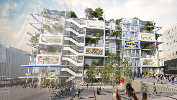 Vizualizácia plánovaného obchodu Ikea Vienna Westbahnhof.