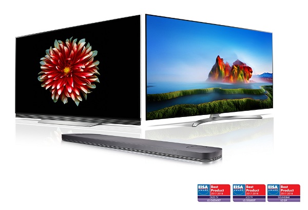 Ďalší televízor - LG SUPER UHD (model 55SJ850V) - bol vyznamenaný cenou EISA LCD TV 2017-2018 za bohaté a presné zobrazenie farieb vďaka technológii Nano Cell.