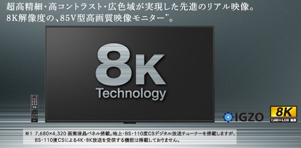 8K, IGZO, Sharp, televízor, technológie, novinky