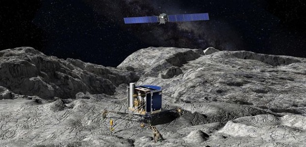 Vesmírna sonda Rosetta vypustila v novembri 2014 svoj modul Philae, ktorý zosadol na povrch kométy 67P / Churyumov-Gerasimenko