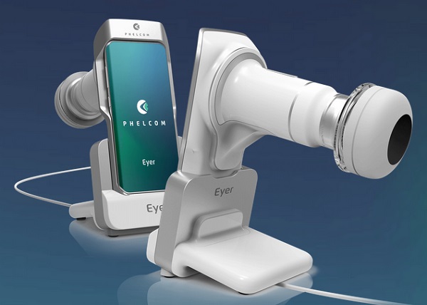 Zariadenie Eyer pre mobilné vyšetrenie sietnice.