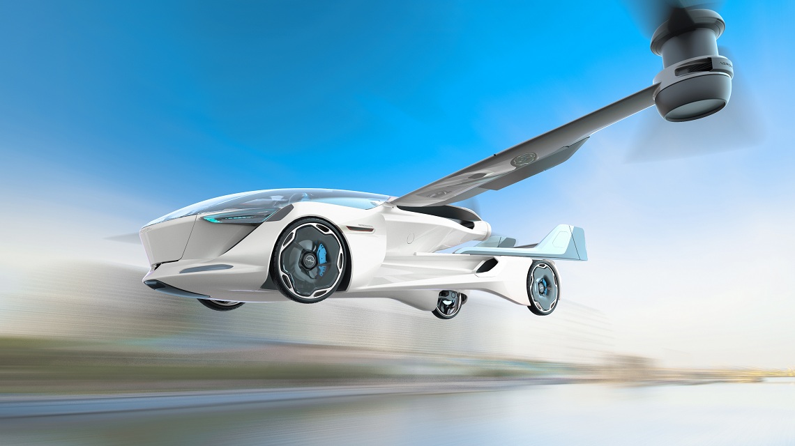Slovenská spoločnosť AeroMobil predstavila koncept nového lietajúceho elektrického automobilu AeroMobil 5.0 VTOL s vertikálnym vzletom a pristátím.