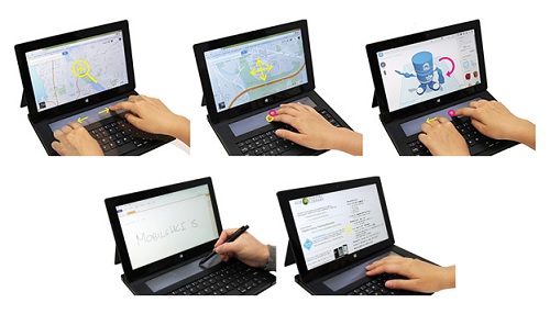 tablet, klávesnica, e-ink, e-atrament, obrazovka, displej, interakcia, DisplayCover, prototyp, Microsoft, Applied Sciences Group, dotyková obrazovka, dotykový displej, technológie, novinky