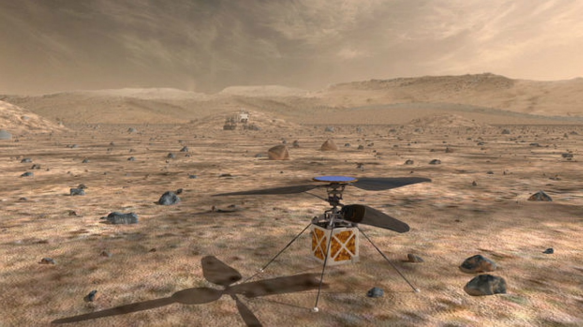 NASA predstavila miniatúrny robotický vrtuľník Mars Helicopter, ktorý bude z ptáčej perspektívy skúmať povrch Marsu počas plánovanej vesmírnej misie Mars 2020.