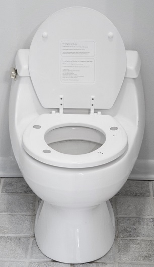 Špeciálne WC sedadlo pre pacientov s kongestívnym zlyhávaním srdca.